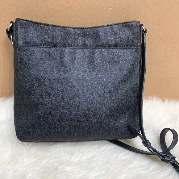 MICHAEL KORS Black Coated Canvas & Leather North South XBody Messenger Bag - Picture 5 of 16